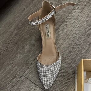 Steve Madden Silver Rhinestone Heels